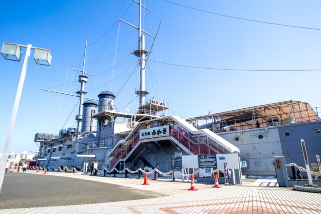 みかさ公園の記念艦三笠